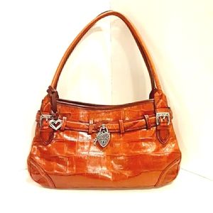 BRIGHTON Brown Croc Handbag Shoulder Bag